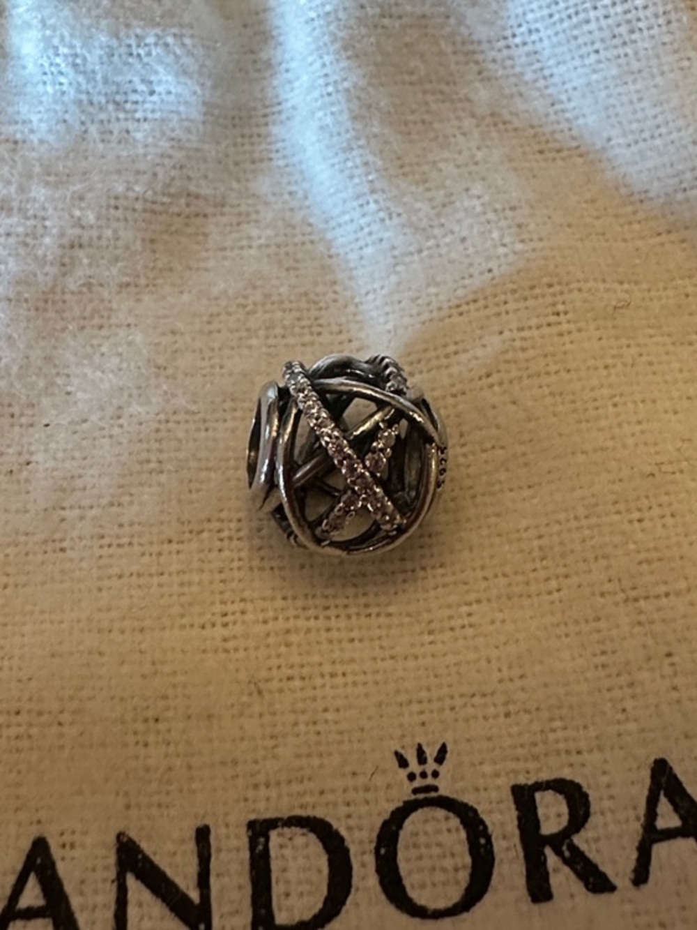 Pandora Silver Galaxy Sparkling Lines Openwork Charm